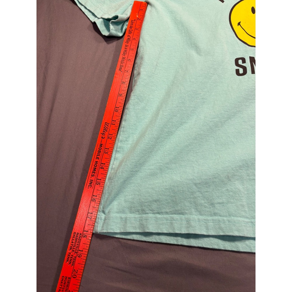 Smiley x HM The Original Smiley Graphic T-Shirt Teal Turquoise Womens Medium - Picture 3 of 9